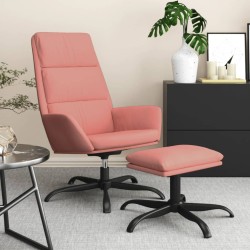vidaXL Relaxsessel mit Hocker Rosa Samt