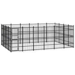 vidaXL Outdoor-Hundezwinger Stahl 22,12 m²