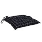 Stuhlkissen 6 Stk. Schwarz Karomuster 40x40x7 cm Stoff Stuhlkissen 6 Stk. Schwarz Karomuster 40x40x7 cm Stoff