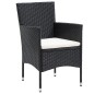 vidaXL 3-tlg. Garten-Essgruppe Poly Rattan Schwarz vidaXL 3-tlg. Garten-Essgruppe Poly Rattan Schwarz