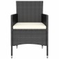 vidaXL 3-tlg. Garten-Essgruppe Poly Rattan Schwarz vidaXL 3-tlg. Garten-Essgruppe Poly Rattan Schwarz