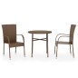 vidaXL 3-tlg. Garten-Essgruppe Poly Rattan Braun vidaXL 3-tlg. Garten-Essgruppe Poly Rattan Braun