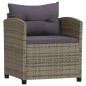 vidaXL 3-tlg. Garten-Lounge-Set mit Kissen Poly Rattan Grau vidaXL 3-tlg. Garten-Lounge-Set mit Kissen Poly Rattan Grau
