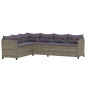 vidaXL 3-tlg. Garten-Lounge-Set mit Kissen Poly Rattan Grau vidaXL 3-tlg. Garten-Lounge-Set mit Kissen Poly Rattan Grau