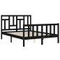 Massivholzbett mit Kopfteil Schwarz 140x200 cm Massivholzbett mit Kopfteil Schwarz 140x200 cm
