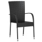 vidaXL 3-tlg. Garten-Essgruppe Poly Rattan Schwarz vidaXL 3-tlg. Garten-Essgruppe Poly Rattan Schwarz