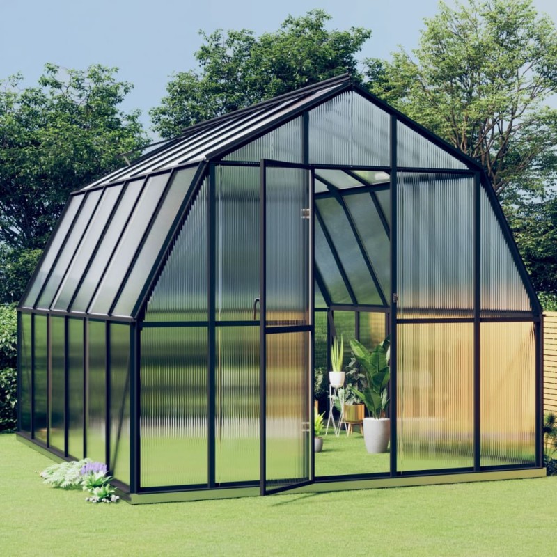 vidaXL Gewächshaus mit Fundamentrahmen Anthrazit 9,53 m² Aluminimum vidaXL Gewächshaus mit Fundamentrahmen Anthrazit 9,53 m² Aluminimum