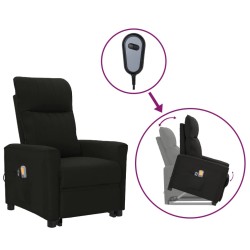 vidaXL Massagesessel mit Aufstehhilfe Schwarz Stoff