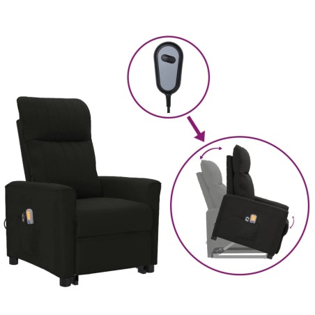 vidaXL Massagesessel mit Aufstehhilfe Schwarz Stoff