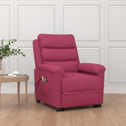 vidaXL Massagesessel mit Aufstehhilfe Weinrot Samt