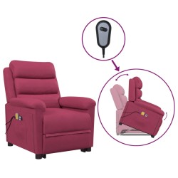 vidaXL Massagesessel mit Aufstehhilfe Weinrot Samt