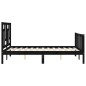 Massivholzbett mit Kopfteil Schwarz 140x200 cm Massivholzbett mit Kopfteil Schwarz 140x200 cm