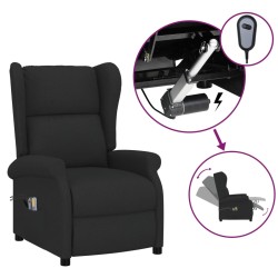 vidaXL Ohrensessel mit Massagefunktion Elektrisch Schwarz Stoff