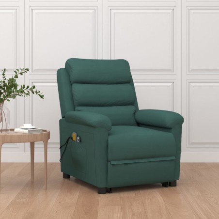 vidaXL Massagesessel mit Aufstehhilfe Dunkelgrün Samt