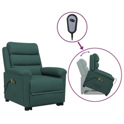 vidaXL Massagesessel mit Aufstehhilfe Dunkelgrün Samt