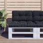 Palettenkissen Schwarz Karomuster 80x40x12 cm Stoff