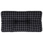 Palettenkissen Schwarz Karomuster 80x40x12 cm Stoff