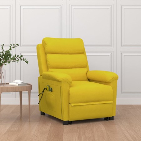 vidaXL Massagesessel mit Aufstehhilfe Gelb Samt