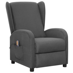 vidaXL Massagesessel mit Aufstehhilfe Dunkelgrau Stoff