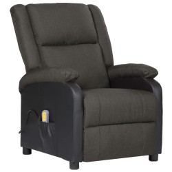 vidaXL Massagesessel Elektrisch Dunkelgrau Kunstleder & Stoff