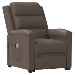vidaXL Massagesessel mit Aufstehhilfe Grau Kunstleder