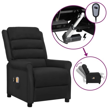 vidaXL Massagesessel Elektrisch Schwarz Kunstleder