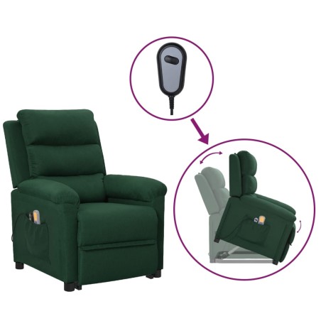 vidaXL Massagesessel mit Aufstehhilfe Dunkelgrün Stoff