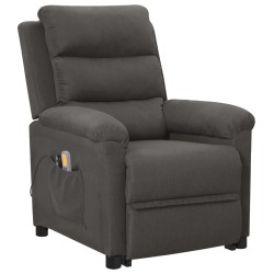 vidaXL Massagesessel mit Aufstehhilfe Dunkelgrau Stoff