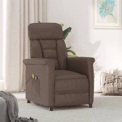 vidaXL Massagesessel Elektrisch Braun Kunstleder