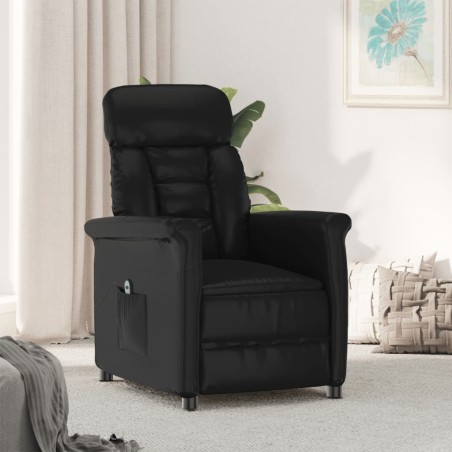 vidaXL Relaxsessel Elektrisch Schwarz Kunstleder