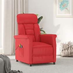 vidaXL Massagesessel Elektrisch Rot Kunstleder