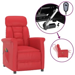 vidaXL Massagesessel Elektrisch Rot Kunstleder