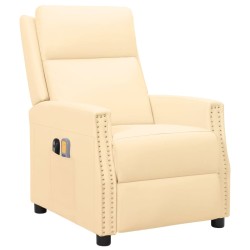 vidaXL Massagesessel Elektrisch Creme Kunstleder