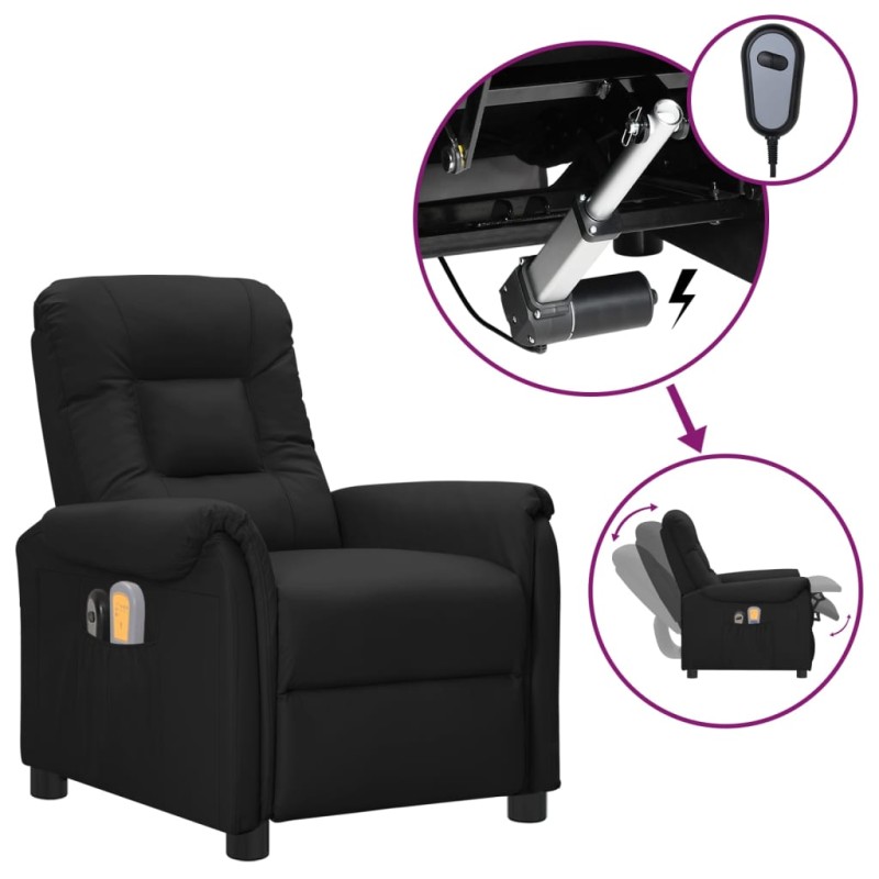 vidaXL Massagesessel Elektrisch Schwarz Kunstleder vidaXL Massagesessel Elektrisch Schwarz Kunstleder