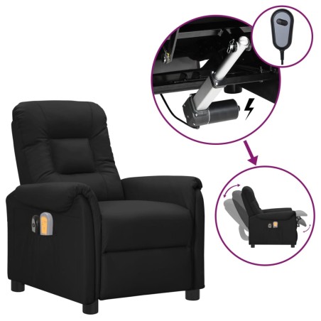 vidaXL Massagesessel Elektrisch Schwarz Kunstleder