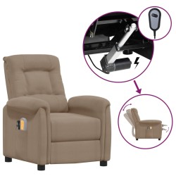 vidaXL Massagesessel Elektrisch Taupe Mikrofasergewebe