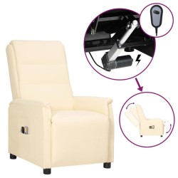vidaXL Massagesessel Elektrisch Creme Kunstleder