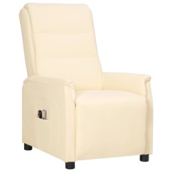 vidaXL Massagesessel Elektrisch Creme Kunstleder