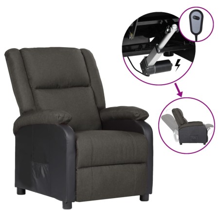 vidaXL Relaxsessel Elektrisch Dunkelgrau Kunstleder und Stoff