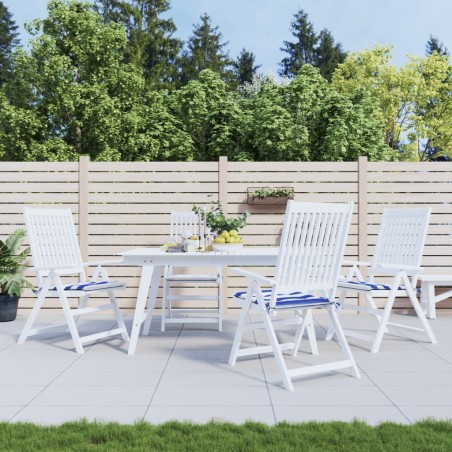 vidaXL Gartenstuhl-Kissen 4 Stk. Blau & Weiß Gestreift 50x50x3cm Stoff