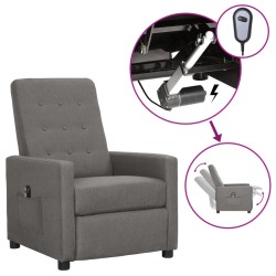 vidaXL Relaxsessel Elektrisch Hellgrau Stoff