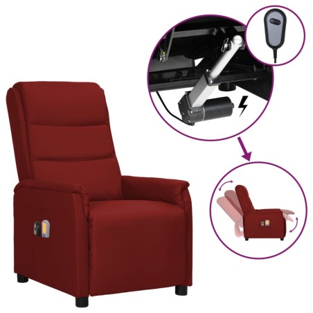 vidaXL Massagesessel Elektrisch Weinrot Kunstleder