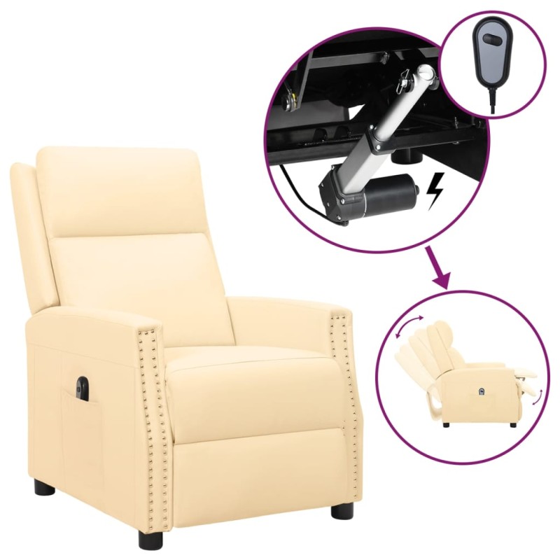 vidaXL Relaxsessel Elektrisch Creme Kunstleder vidaXL Relaxsessel Elektrisch Creme Kunstleder