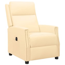 vidaXL Relaxsessel Elektrisch Creme Kunstleder