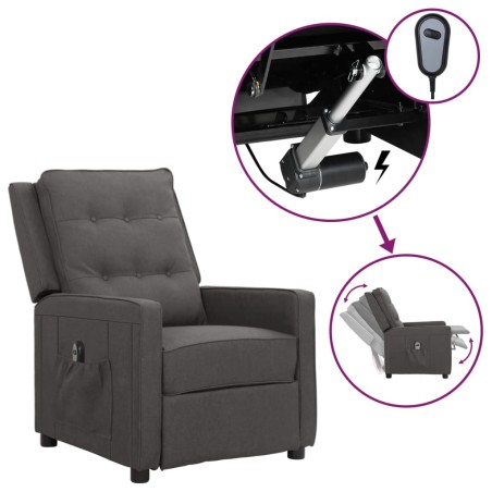 vidaXL Relaxsessel Elektrisch Dunkelgrau Stoff
