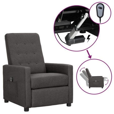 vidaXL Relaxsessel Elektrisch Dunkelgrau Stoff