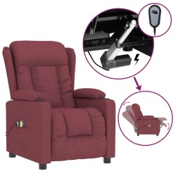 vidaXL Massagesessel Elektrisch Weinrot Stoff