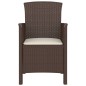 vidaXL 3-tlg. Garten-Lounge-Set mit Kissen PP Rattan Braun vidaXL 3-tlg. Garten-Lounge-Set mit Kissen PP Rattan Braun