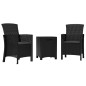 vidaXL 3-tlg. Garten-Lounge-Set mit Kissen PP Rattan Graphit vidaXL 3-tlg. Garten-Lounge-Set mit Kissen PP Rattan Graphit