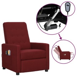 vidaXL Massagesessel Elektrisch Weinrot Stoff